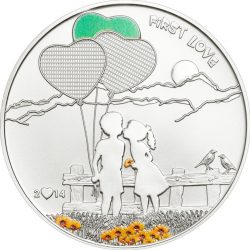 Royal Canadian Mint Coin - 2014 $5 Paint Your Coin: First Love (Cook Islands) - Sterling Silver Coin